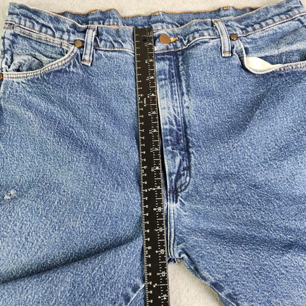 Wrangler Jeans Mens 38x30 Blue Denim Regular‎ Fit Workwear Western Straight Leg